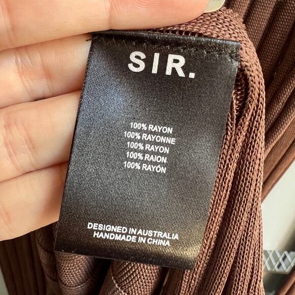 NWT SIR The Label Aya Ribbed Long Sleeve Tunic Top & Pants In Chocolate - Picture 10 of 11